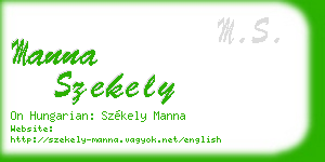 manna szekely business card